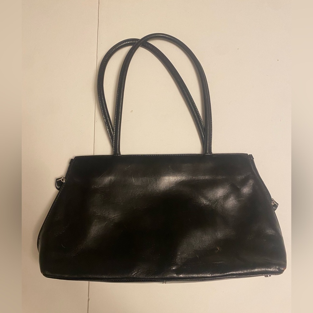 HOBO black leather zip side handbag